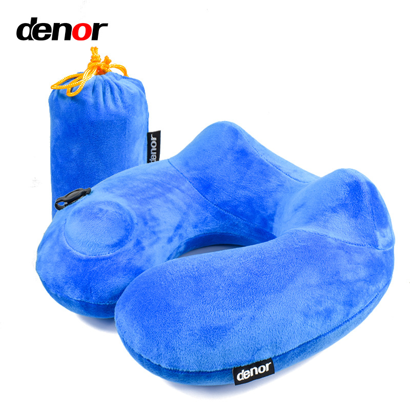 U-oblik putni jastuk za vrat, punjen zrakom, Crystal Velvet tkanina, moderan minimalistički stil, za odrasle