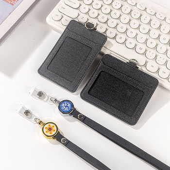 Държач за карта с шнур и катарама за лесно издърпване – защитен калъф за работна карта, карта за достъп, автобусна карта и студентска карта, многофункционален държач за карти