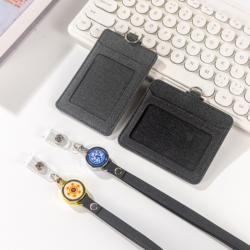 Държач за карта с шнур и катарама за лесно издърпване – защитен калъф за работна карта, карта за достъп, автобусна карта и студентска карта, многофункционален държач за карти