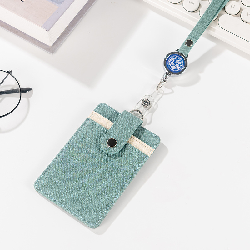 Държач за карта с шнур и катарама за лесно издърпване – защитен калъф за работна карта, карта за достъп, автобусна карта и студентска карта, многофункционален държач за карти
