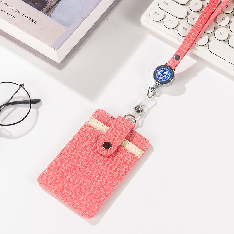 Държач за карта с шнур и катарама за лесно издърпване – защитен калъф за работна карта, карта за достъп, автобусна карта и студентска карта, многофункционален държач за карти