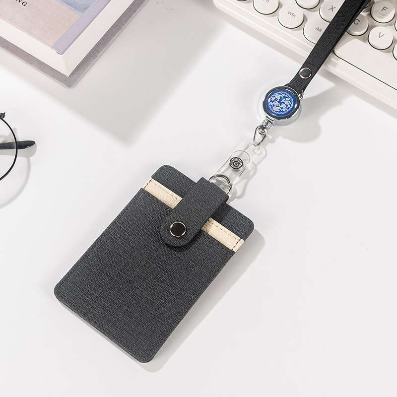 Държач за карта с шнур и катарама за лесно издърпване – защитен калъф за работна карта, карта за достъп, автобусна карта и студентска карта, многофункционален държач за карти