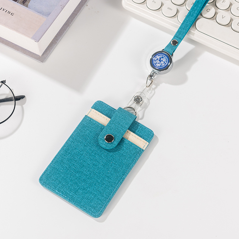Държач за карта с шнур и катарама за лесно издърпване – защитен калъф за работна карта, карта за достъп, автобусна карта и студентска карта, многофункционален държач за карти