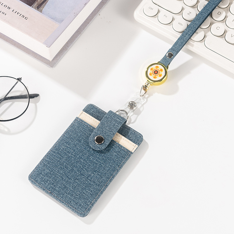 Държач за карта с шнур и катарама за лесно издърпване – защитен калъф за работна карта, карта за достъп, автобусна карта и студентска карта, многофункционален държач за карти