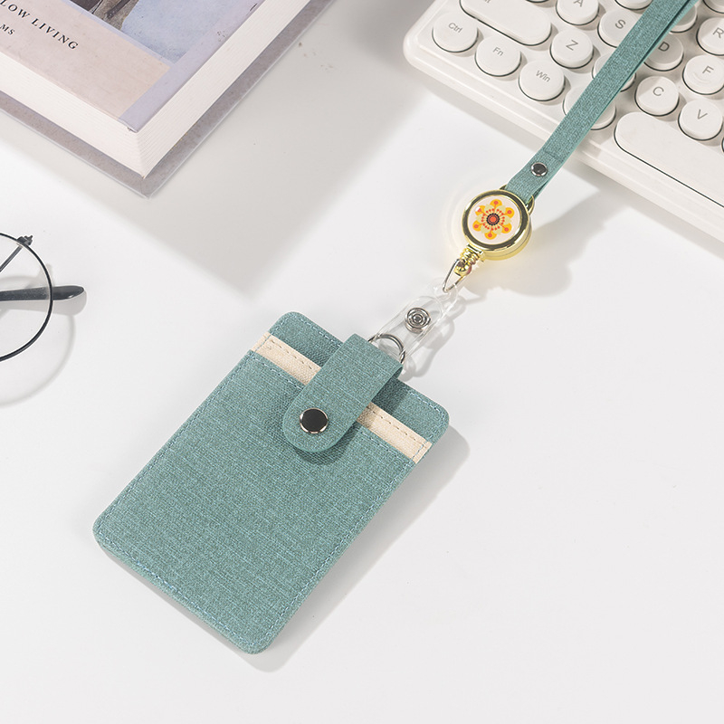 Държач за карта с шнур и катарама за лесно издърпване – защитен калъф за работна карта, карта за достъп, автобусна карта и студентска карта, многофункционален държач за карти