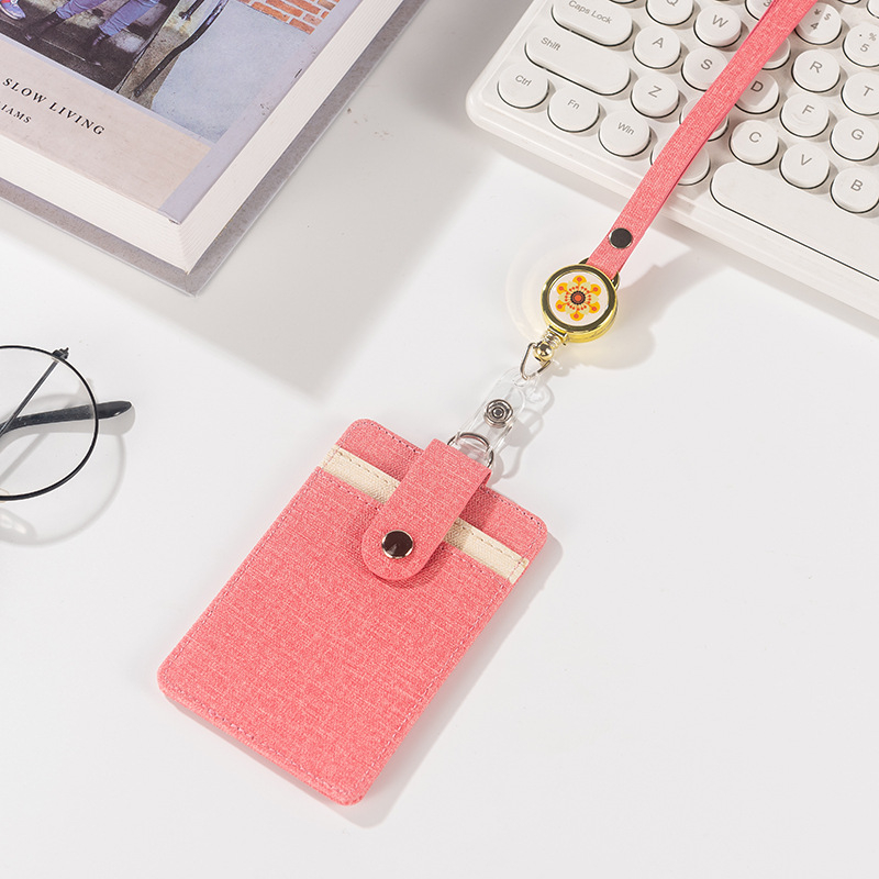 Държач за карта с шнур и катарама за лесно издърпване – защитен калъф за работна карта, карта за достъп, автобусна карта и студентска карта, многофункционален държач за карти