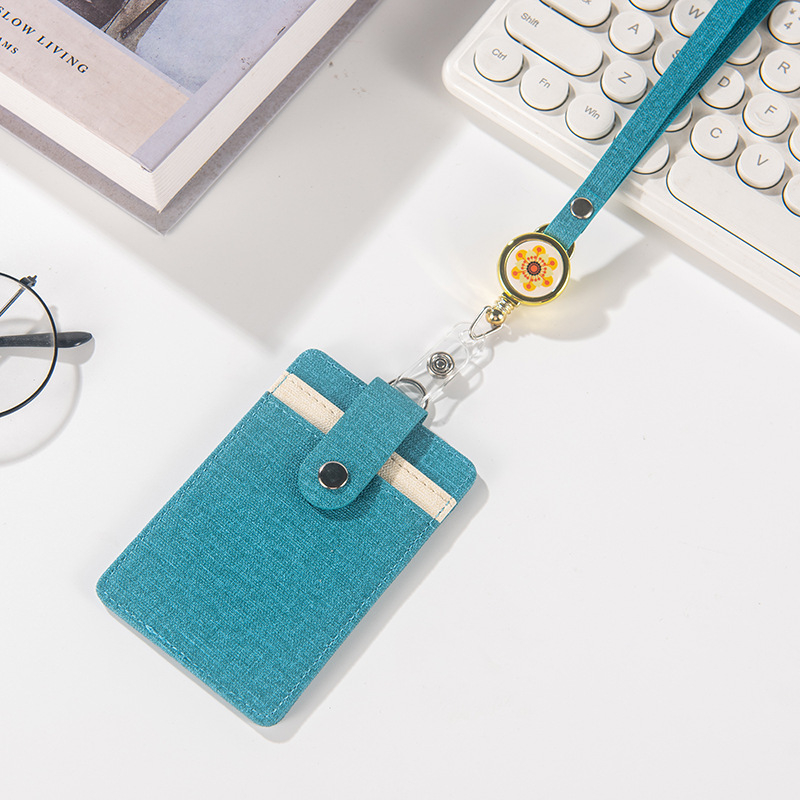 Държач за карта с шнур и катарама за лесно издърпване – защитен калъф за работна карта, карта за достъп, автобусна карта и студентска карта, многофункционален държач за карти