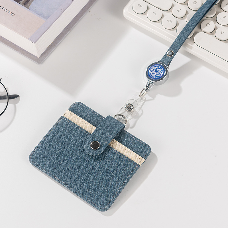 Държач за карта с шнур и катарама за лесно издърпване – защитен калъф за работна карта, карта за достъп, автобусна карта и студентска карта, многофункционален държач за карти