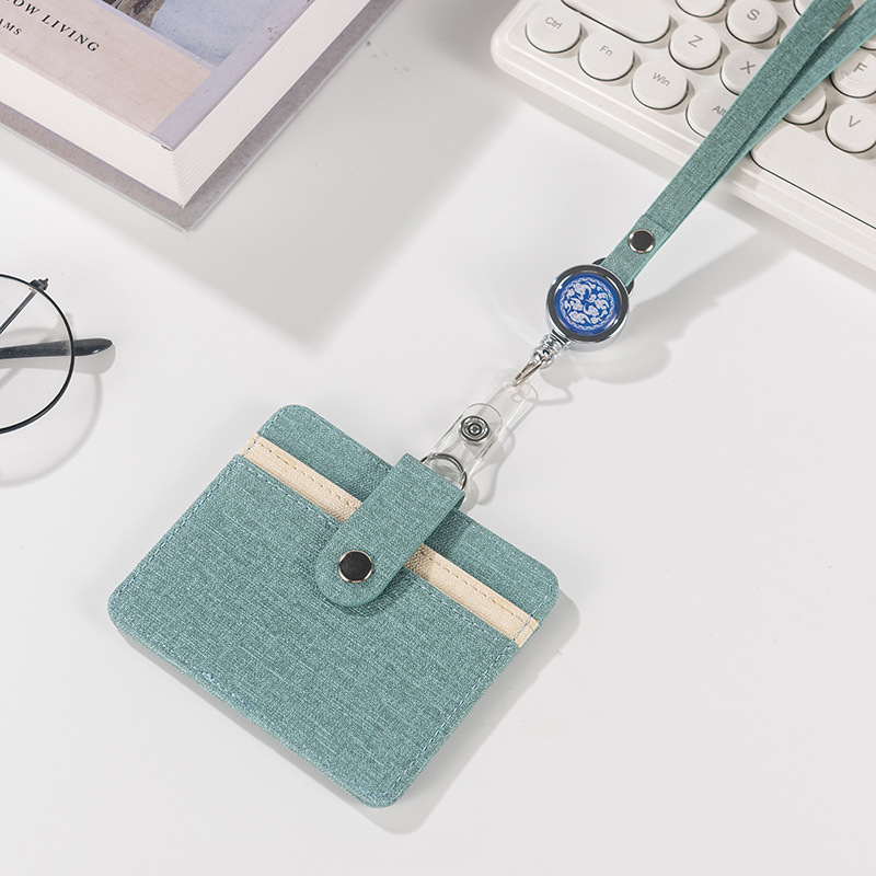 Държач за карта с шнур и катарама за лесно издърпване – защитен калъф за работна карта, карта за достъп, автобусна карта и студентска карта, многофункционален държач за карти