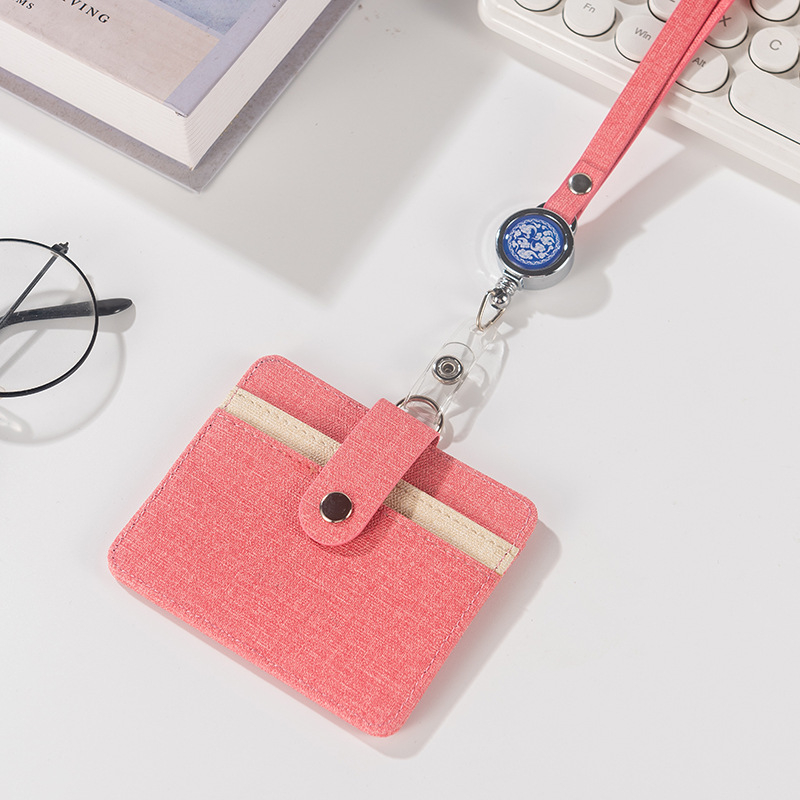 Държач за карта с шнур и катарама за лесно издърпване – защитен калъф за работна карта, карта за достъп, автобусна карта и студентска карта, многофункционален държач за карти