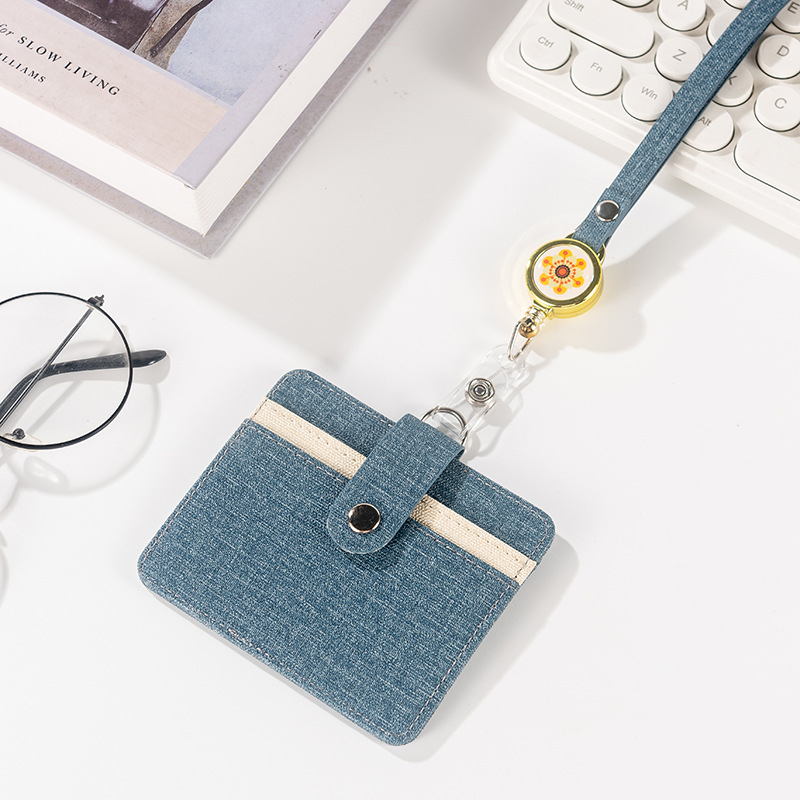 Държач за карта с шнур и катарама за лесно издърпване – защитен калъф за работна карта, карта за достъп, автобусна карта и студентска карта, многофункционален държач за карти