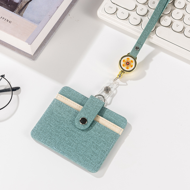Държач за карта с шнур и катарама за лесно издърпване – защитен калъф за работна карта, карта за достъп, автобусна карта и студентска карта, многофункционален държач за карти