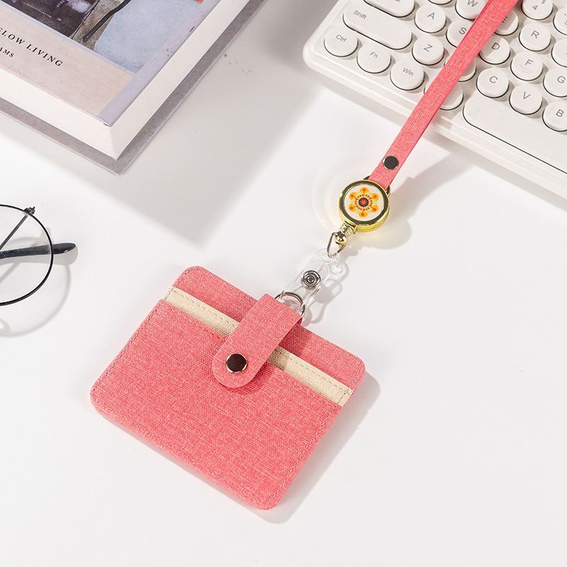 Държач за карта с шнур и катарама за лесно издърпване – защитен калъф за работна карта, карта за достъп, автобусна карта и студентска карта, многофункционален държач за карти