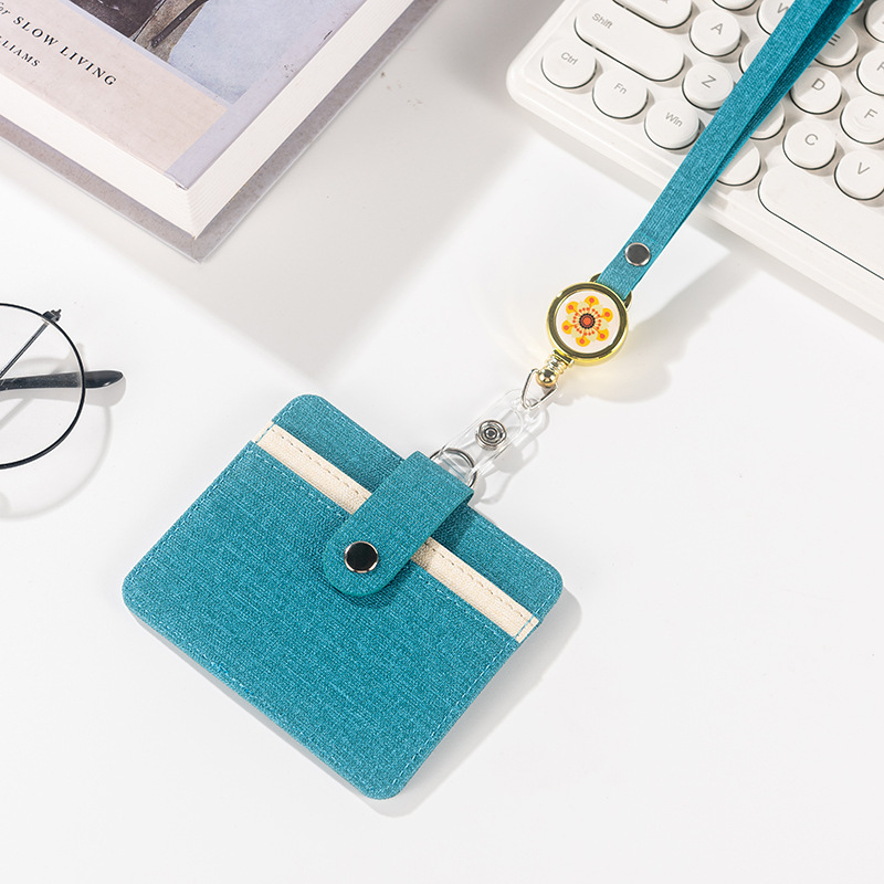 Държач за карта с шнур и катарама за лесно издърпване – защитен калъф за работна карта, карта за достъп, автобусна карта и студентска карта, многофункционален държач за карти