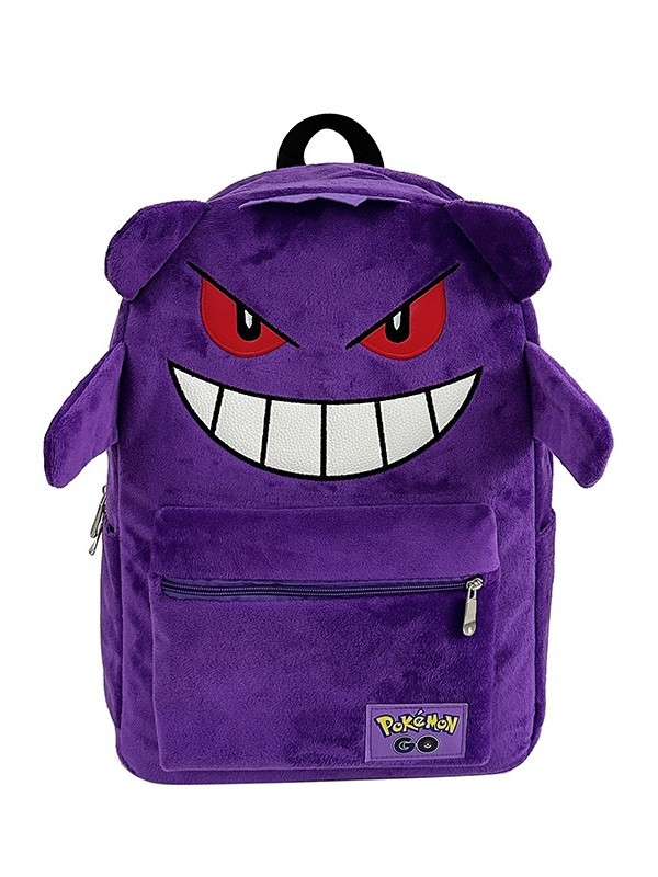 Rucsac pentru studenți — material velur, design pentru reducerea încărcării, curele de umăr curbate, model anime desene animate, căptușeală din poliester.