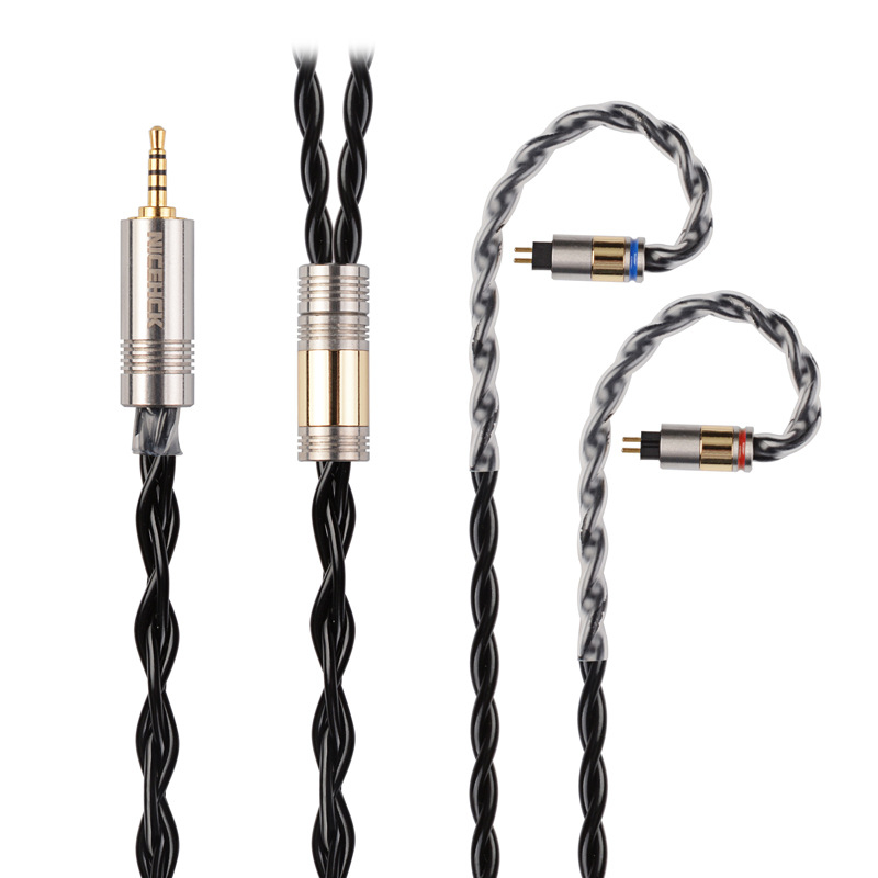 NICEHCK BlackCat audio kábel, 4-vezetékes, cink- és réz ötvözetű vezeték, olajjal impregnált, HiFi fejhallgatókhoz