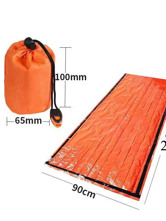 Hitni vanjski vrećasti san za preživljavanje, planinarenje i kampiranje, s aluminijskom folijom u podstavi, PE tkanina, stil omotnice, za odrasle, težina 120 g