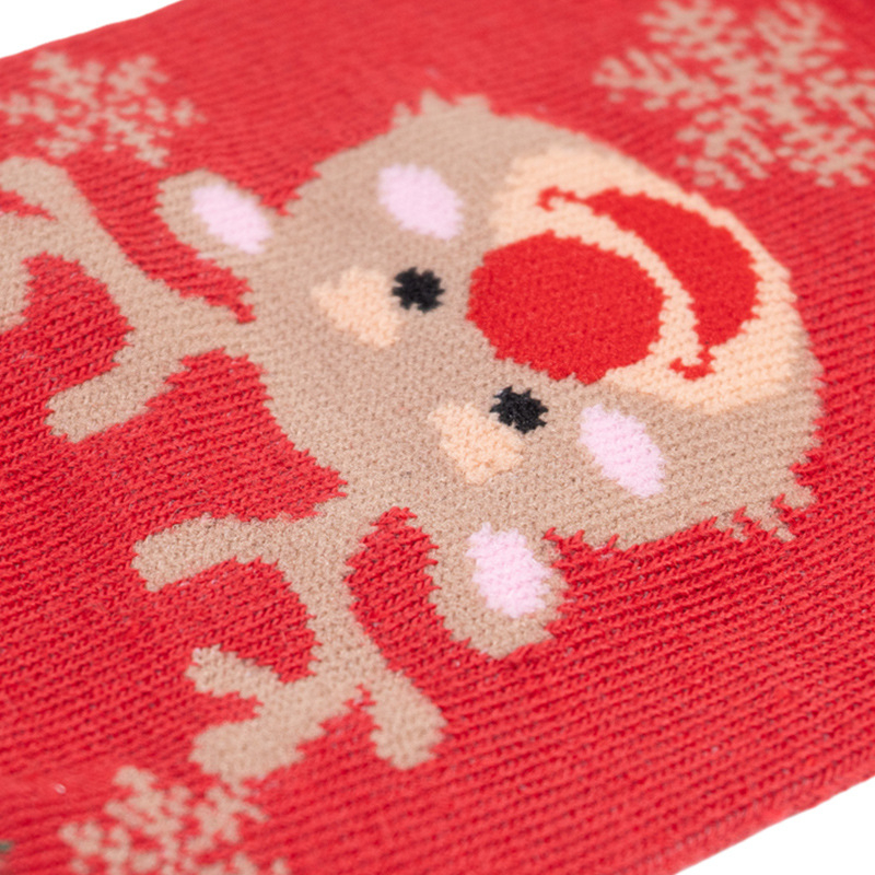 Șosete pentru câini cu model de desene animate, poliester, tricotaj jacquard, universale pentru toate sezoanele, Colecția de Crăciun
