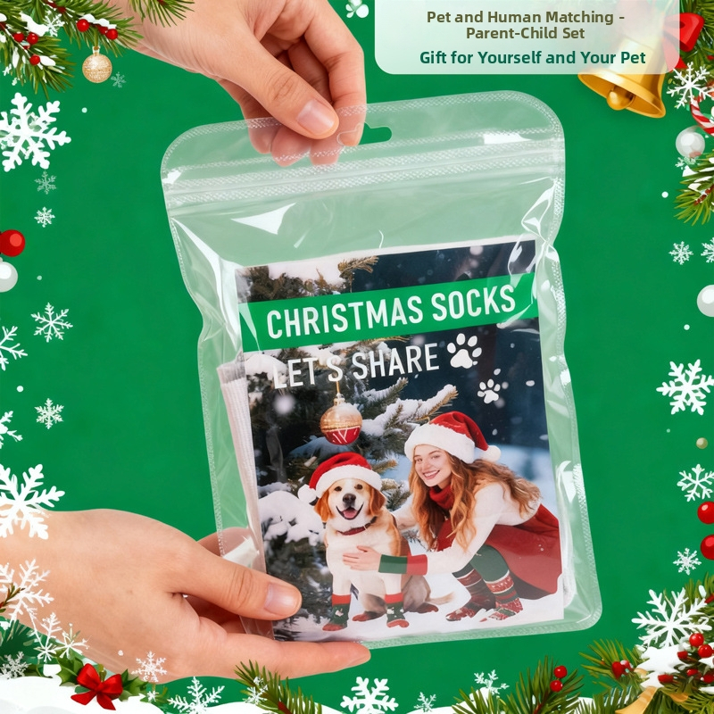 Psy ponožky s karikatúrnym vzorom, polyester, pletené jacquardom, univerzálne na všetky ročné obdobia, vianočná kolekcia