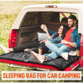 Sac de dormit pentru camping pentru două sau trei persoane, adulți; țesătură exterioară: poliester; căptușeală: pongee; stil tip plic; greutate 3,8 kg