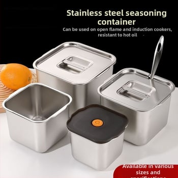 Cutie din oțel inoxidabil pentru condimente – design îngroșat pentru bucătării comerciale, potrivită pentru condimente solide, cu logo imprimat și posibilitatea personalizării