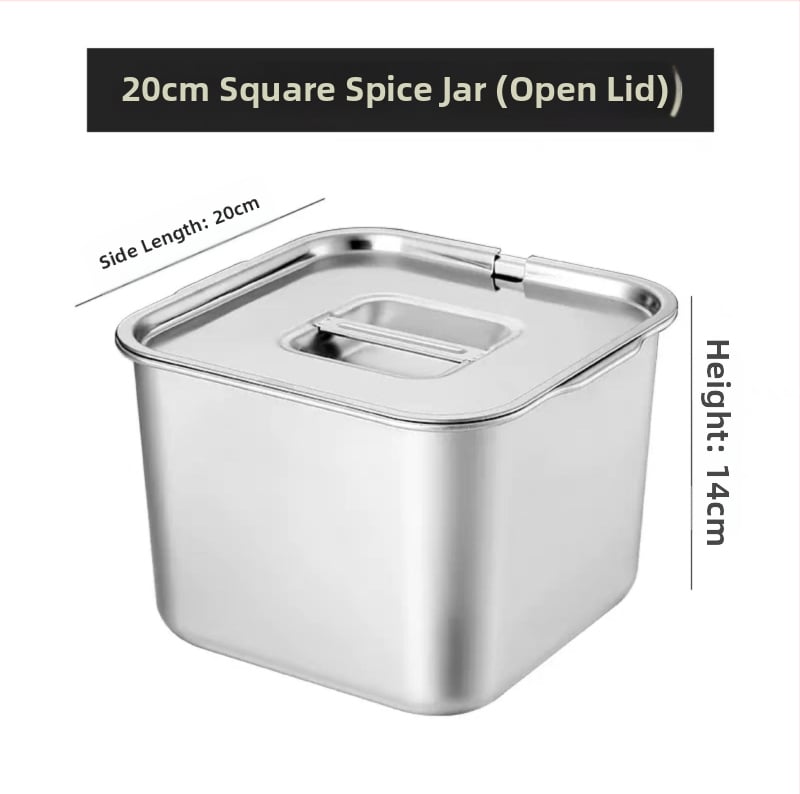 Cutie din oțel inoxidabil pentru condimente – design îngroșat pentru bucătării comerciale, potrivită pentru condimente solide, cu logo imprimat și posibilitatea personalizării