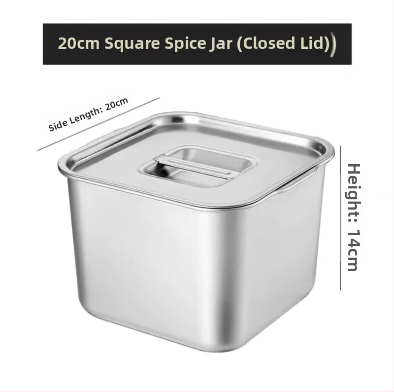 Cutie din oțel inoxidabil pentru condimente – design îngroșat pentru bucătării comerciale, potrivită pentru condimente solide, cu logo imprimat și posibilitatea personalizării