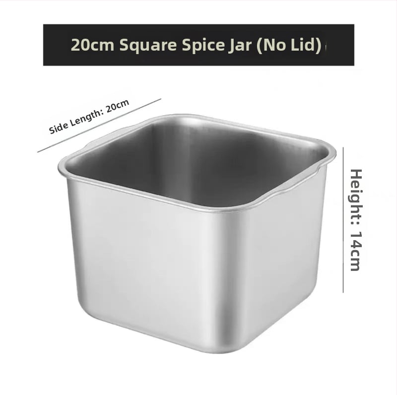Cutie din oțel inoxidabil pentru condimente – design îngroșat pentru bucătării comerciale, potrivită pentru condimente solide, cu logo imprimat și posibilitatea personalizării