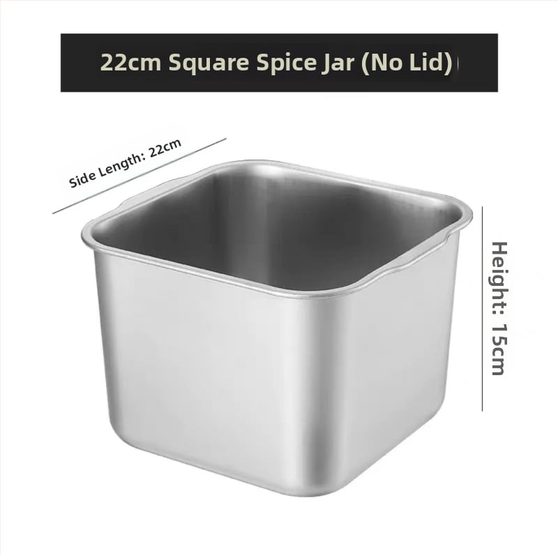 Cutie din oțel inoxidabil pentru condimente – design îngroșat pentru bucătării comerciale, potrivită pentru condimente solide, cu logo imprimat și posibilitatea personalizării