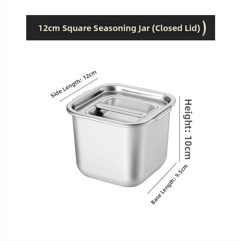 Cutie din oțel inoxidabil pentru condimente – design îngroșat pentru bucătării comerciale, potrivită pentru condimente solide, cu logo imprimat și posibilitatea personalizării