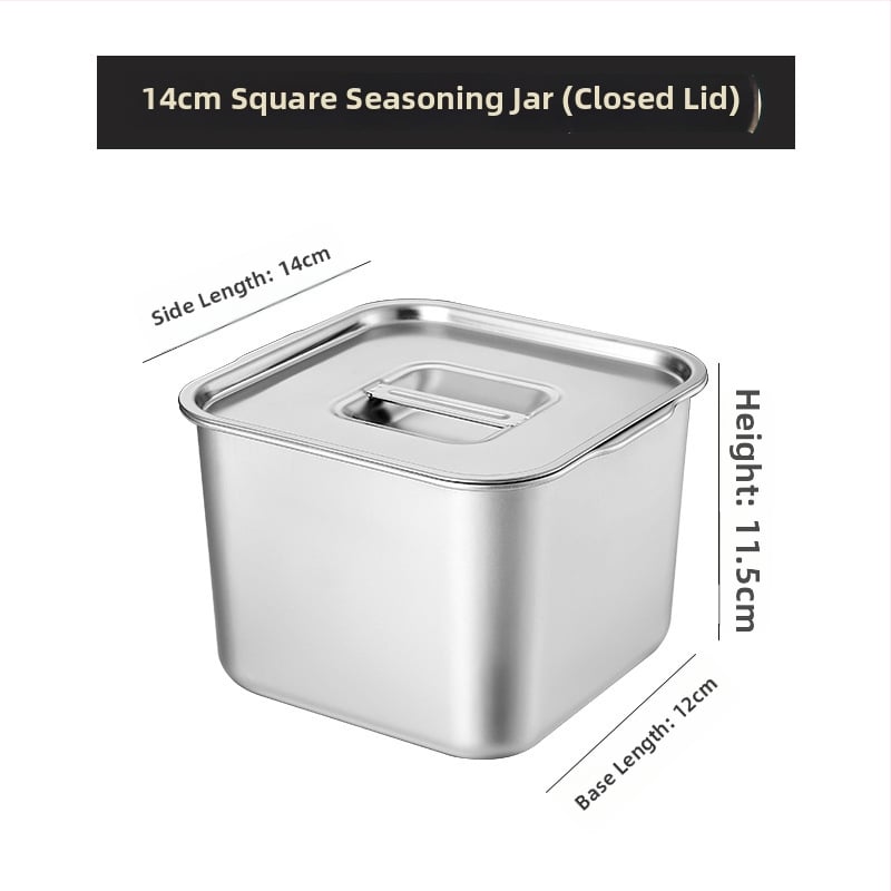 Cutie din oțel inoxidabil pentru condimente – design îngroșat pentru bucătării comerciale, potrivită pentru condimente solide, cu logo imprimat și posibilitatea personalizării
