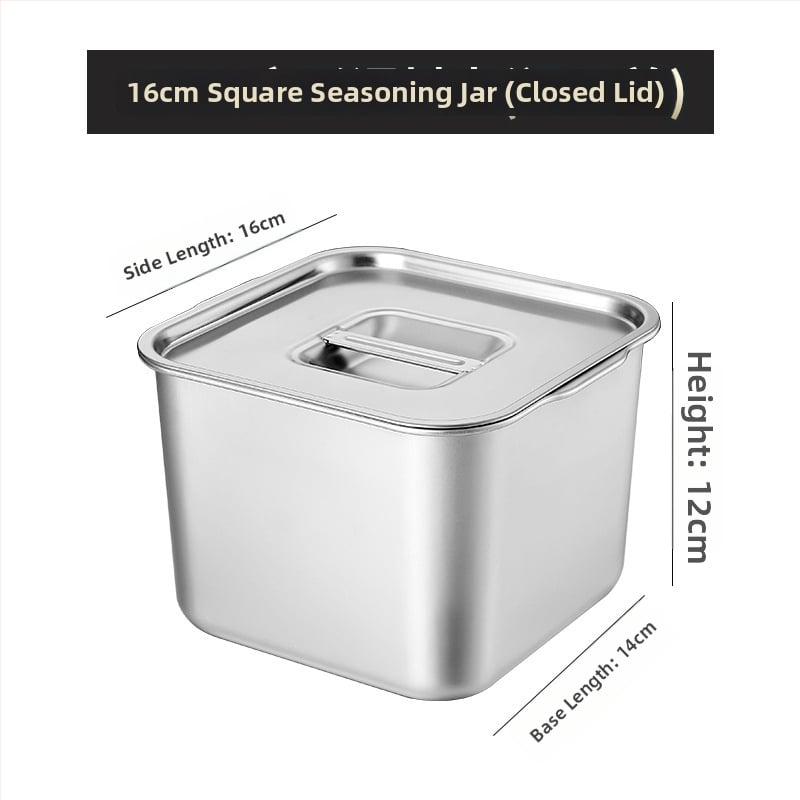 Cutie din oțel inoxidabil pentru condimente – design îngroșat pentru bucătării comerciale, potrivită pentru condimente solide, cu logo imprimat și posibilitatea personalizării