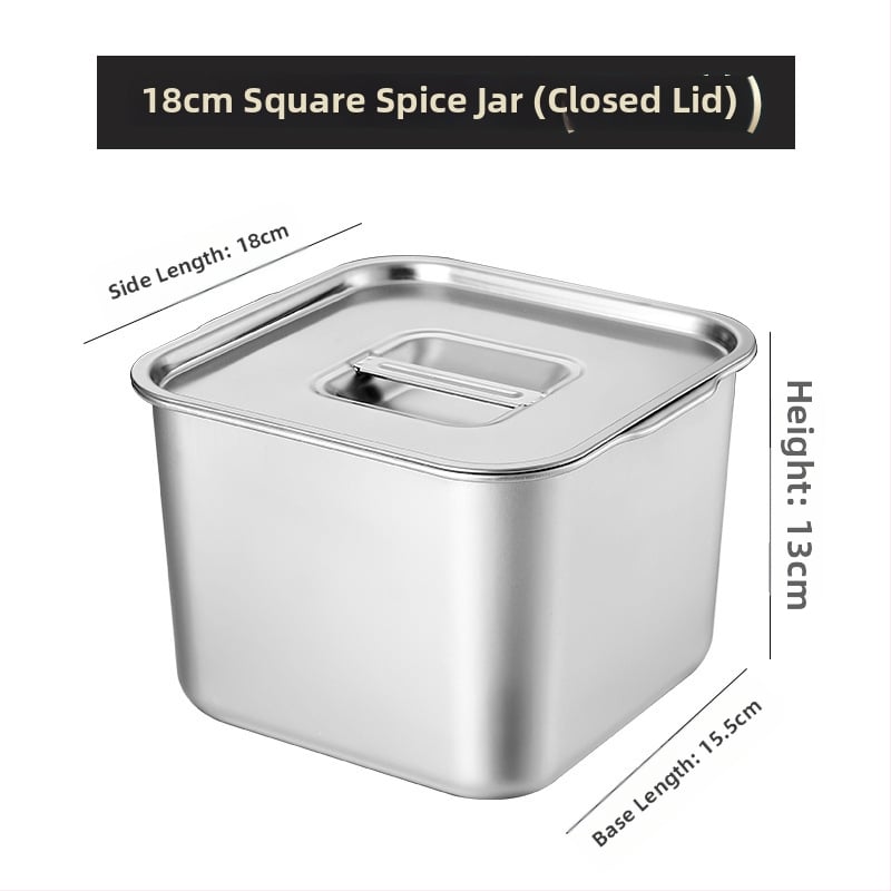 Cutie din oțel inoxidabil pentru condimente – design îngroșat pentru bucătării comerciale, potrivită pentru condimente solide, cu logo imprimat și posibilitatea personalizării