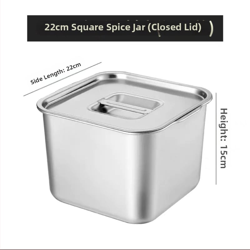 Cutie din oțel inoxidabil pentru condimente – design îngroșat pentru bucătării comerciale, potrivită pentru condimente solide, cu logo imprimat și posibilitatea personalizării