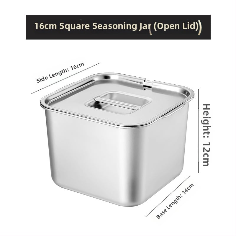 Cutie din oțel inoxidabil pentru condimente – design îngroșat pentru bucătării comerciale, potrivită pentru condimente solide, cu logo imprimat și posibilitatea personalizării