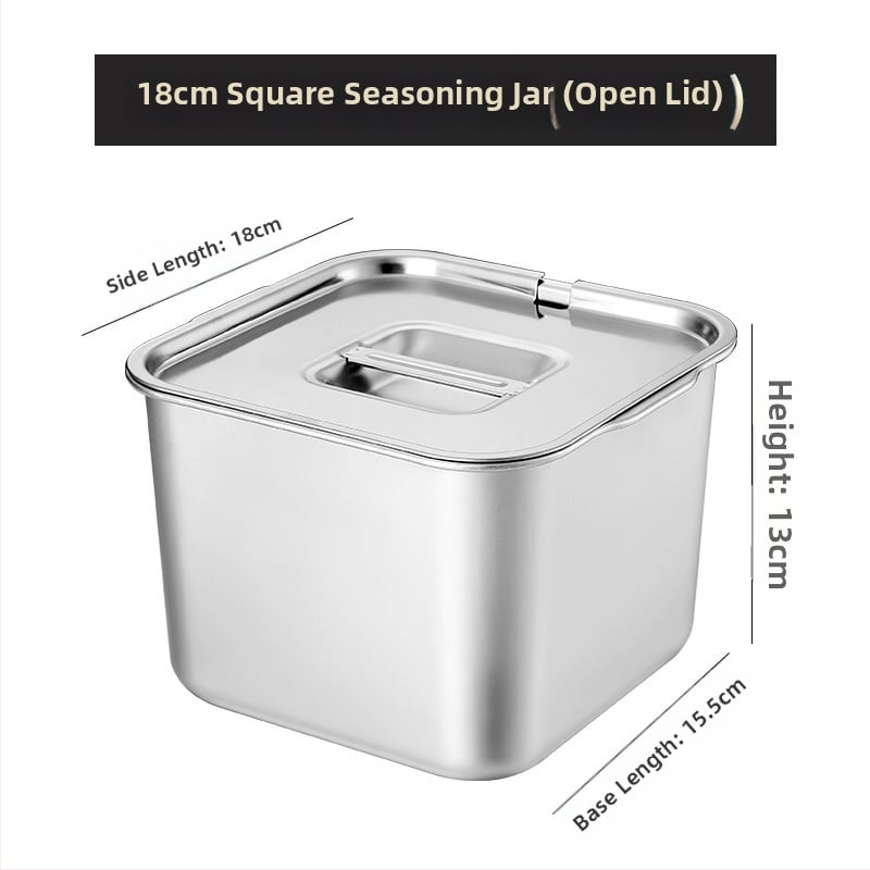 Cutie din oțel inoxidabil pentru condimente – design îngroșat pentru bucătării comerciale, potrivită pentru condimente solide, cu logo imprimat și posibilitatea personalizării