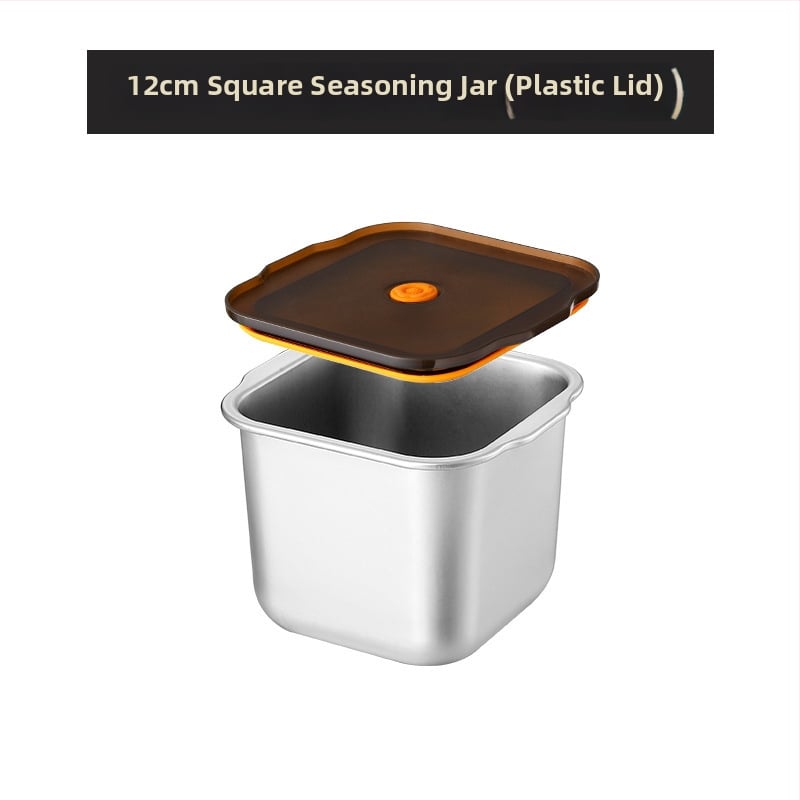 Cutie din oțel inoxidabil pentru condimente – design îngroșat pentru bucătării comerciale, potrivită pentru condimente solide, cu logo imprimat și posibilitatea personalizării