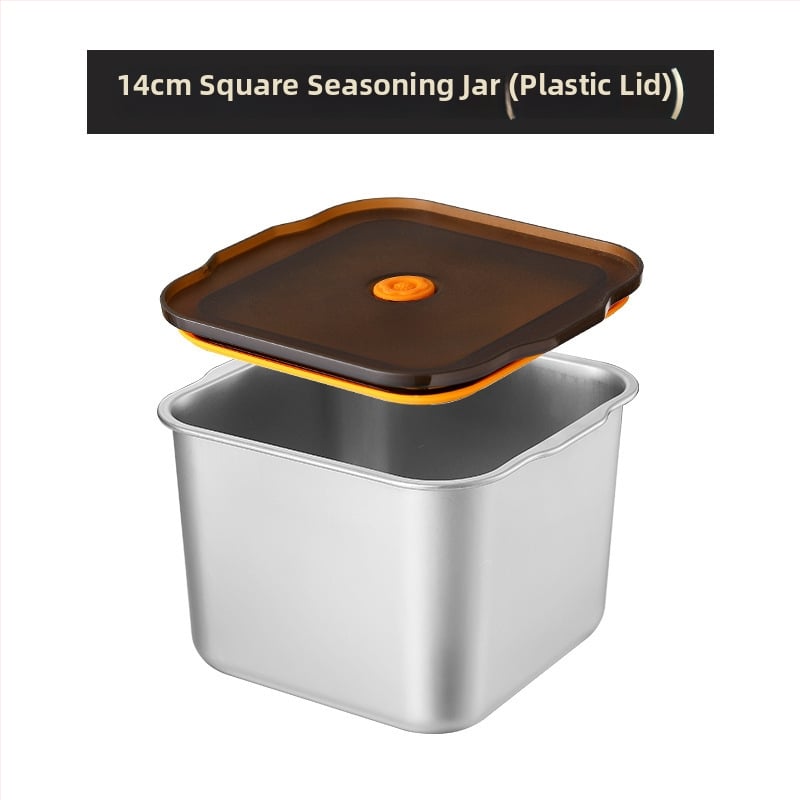 Cutie din oțel inoxidabil pentru condimente – design îngroșat pentru bucătării comerciale, potrivită pentru condimente solide, cu logo imprimat și posibilitatea personalizării