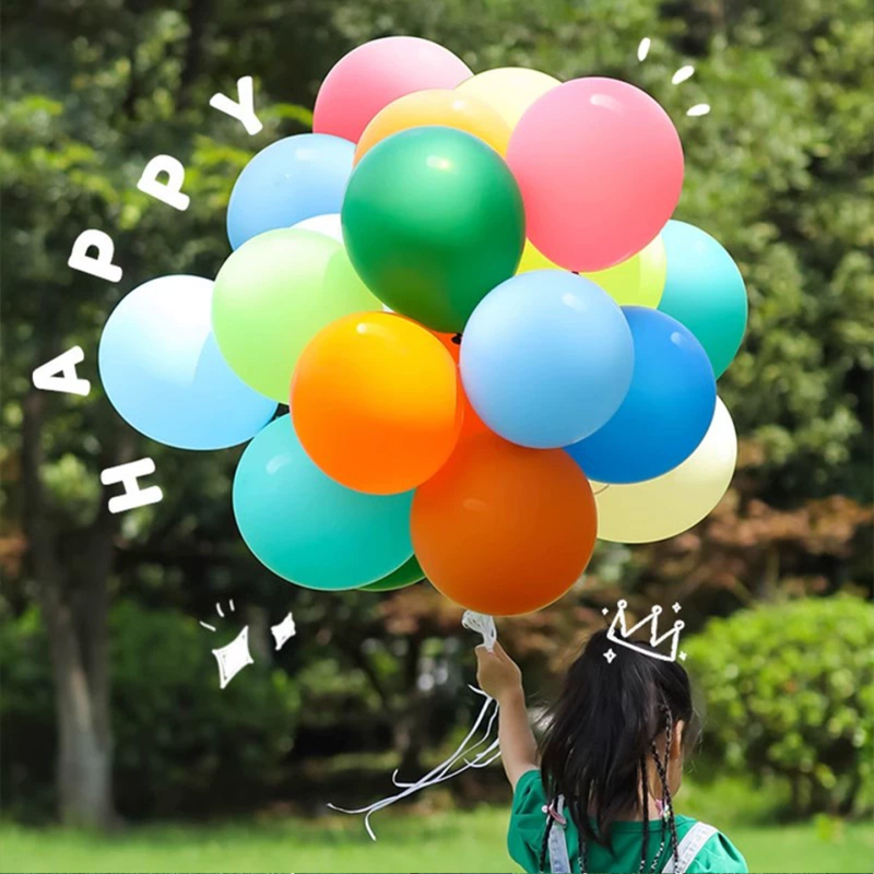 Baloane din latex, formă rotundă, baloane de sărbătoare; potrivite pentru zile de naștere și camping; imprimarea logo-ului nu este posibilă