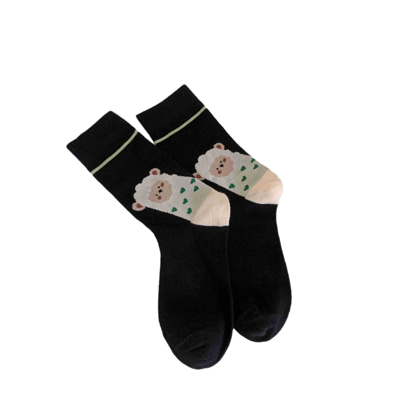 Dámske voľnočasové ponožky s motívom anime, antibakteriálne, 70–80% bavlna, stredná dĺžka rúčky, pletené jednou ihlou