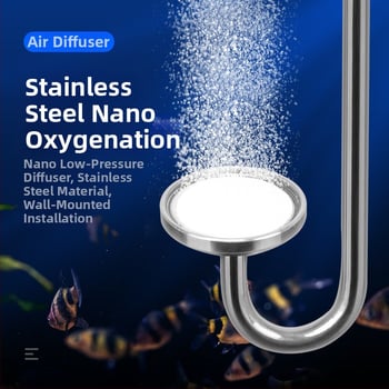 Zero – nehrđajuća čelična pumpa za zrak u akvariju s kamenom za mjehuriće, nano platom za plin i atomizacijom