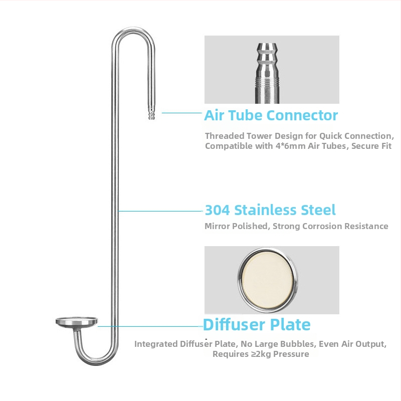 Zero – nehrđajuća čelična pumpa za zrak u akvariju s kamenom za mjehuriće, nano platom za plin i atomizacijom