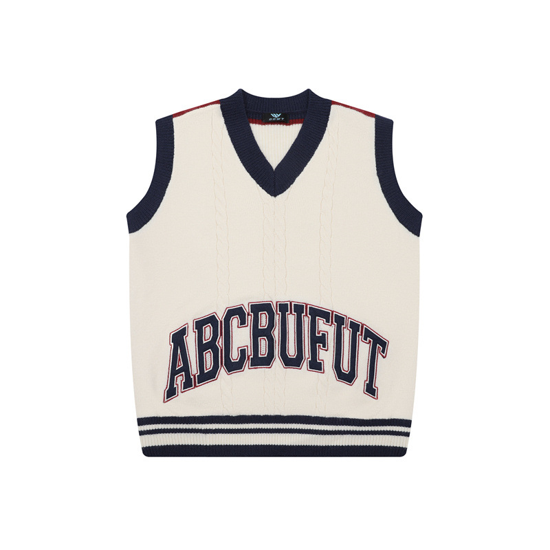 Džemper bez ovratnika, bez rukava, blok boja, slobodan kroj, jesen 2025