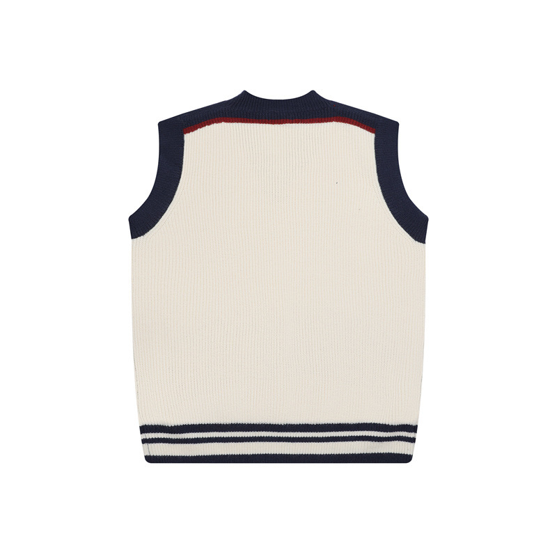 Džemper bez ovratnika, bez rukava, blok boja, slobodan kroj, jesen 2025