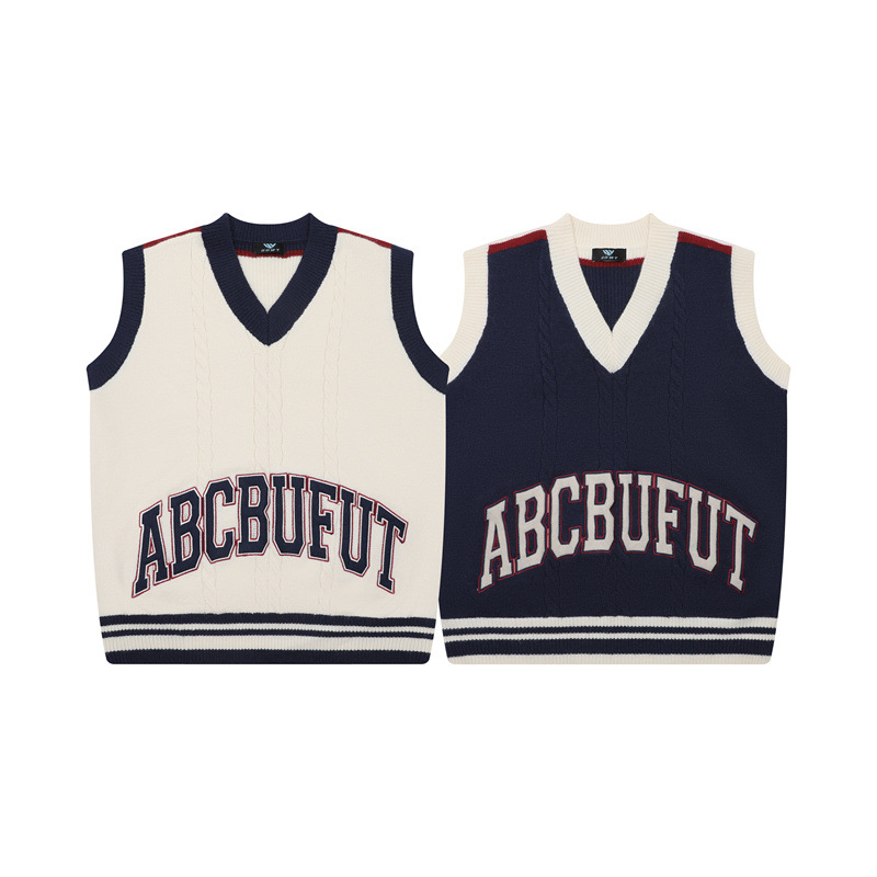 Džemper bez ovratnika, bez rukava, blok boja, slobodan kroj, jesen 2025