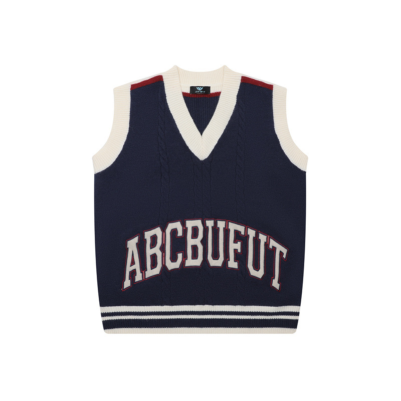 Džemper bez ovratnika, bez rukava, blok boja, slobodan kroj, jesen 2025