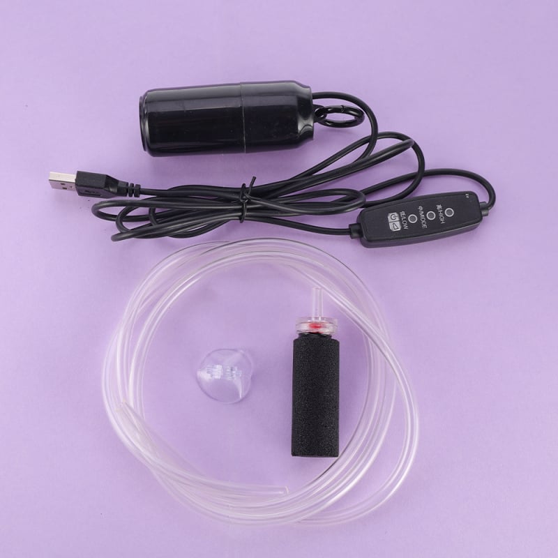 USB napajana mini pumpa za kisik za akvarij — prenosni oksigenator za ribnjake, težina ~80 g, Marka: Hee Wang Meow, Uvoz: Ne