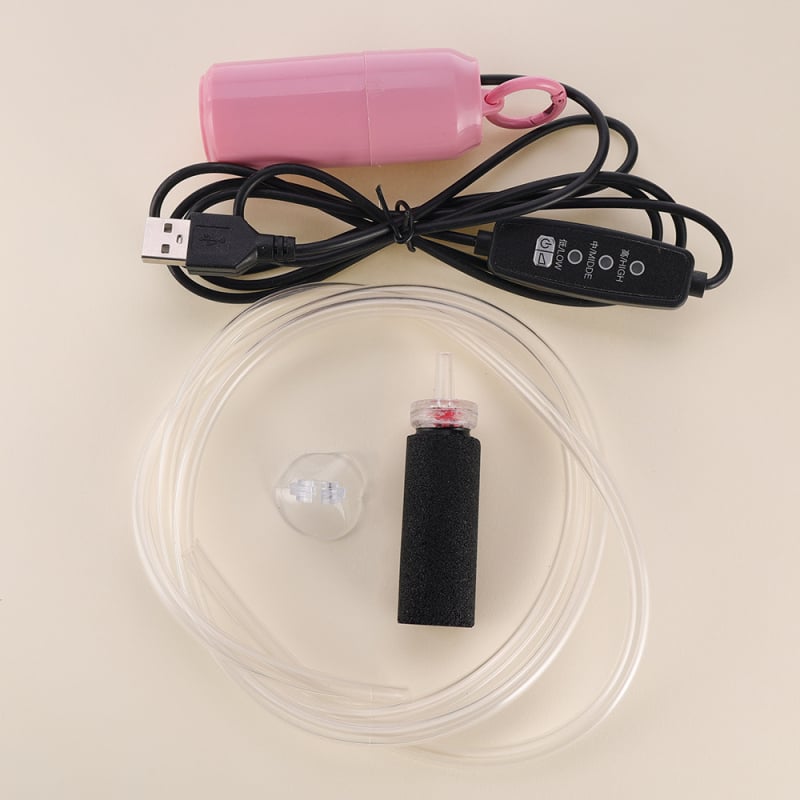 USB napajana mini pumpa za kisik za akvarij — prenosni oksigenator za ribnjake, težina ~80 g, Marka: Hee Wang Meow, Uvoz: Ne