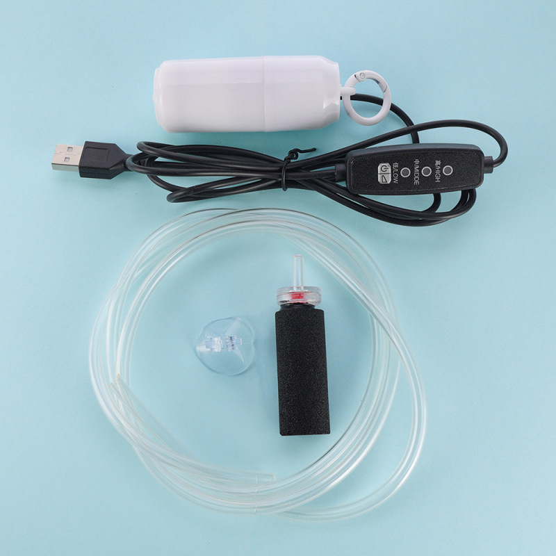 USB napajana mini pumpa za kisik za akvarij — prenosni oksigenator za ribnjake, težina ~80 g, Marka: Hee Wang Meow, Uvoz: Ne
