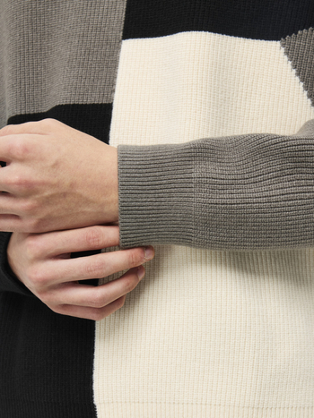 Muški pleteni džemper Woog2005, okrugli izrez, slobodan kroj, vuna-akril smjesa 46–50%, zimsko izdanje 2025